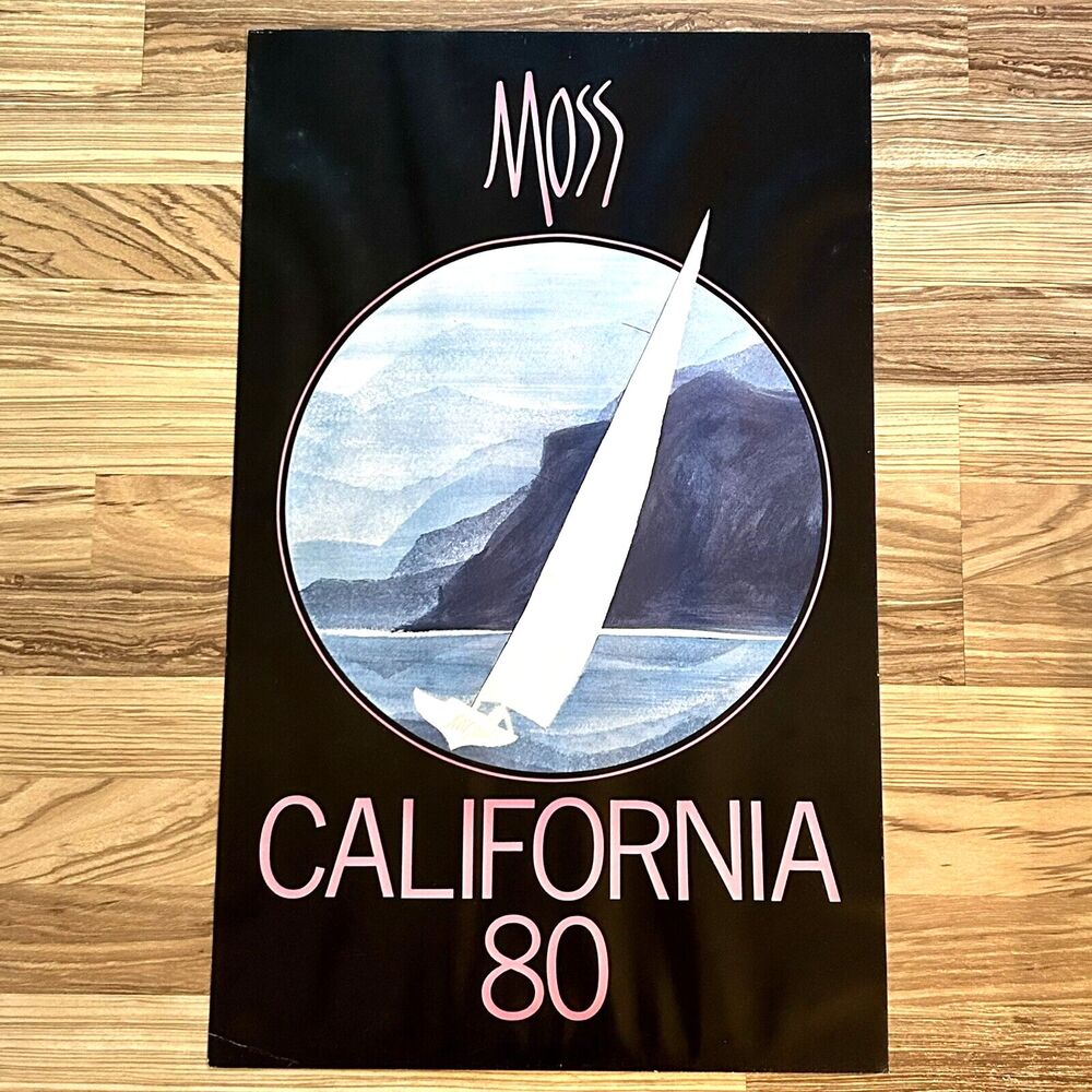 P. Buckley Moss Signed Print California 80 Sailboat 1980 16" x 26" OK Condition